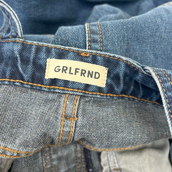 New GRLFRND Sadie Wide Leg Dark Goleta Wash Overalls Jean Denim Size 27 - Picture 10 of 12